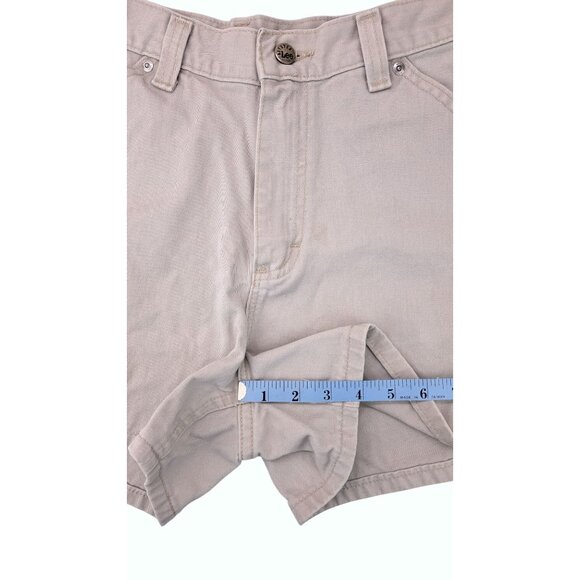 Vintage Lee Tan Cargo Khaki Shorts High Waist Women Size 28" Waist 6 Pocket Mom - Picture 5 of 8